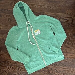 Greenlines Sea Green Heathered  Zip-Up Hoodie